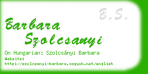 barbara szolcsanyi business card
