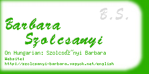 barbara szolcsanyi business card